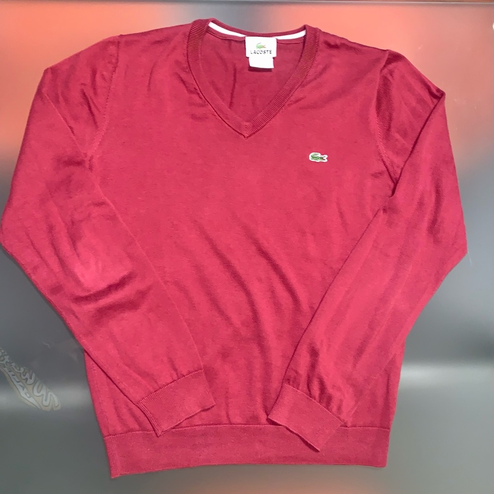 Lacoste cotton v-neck sweater